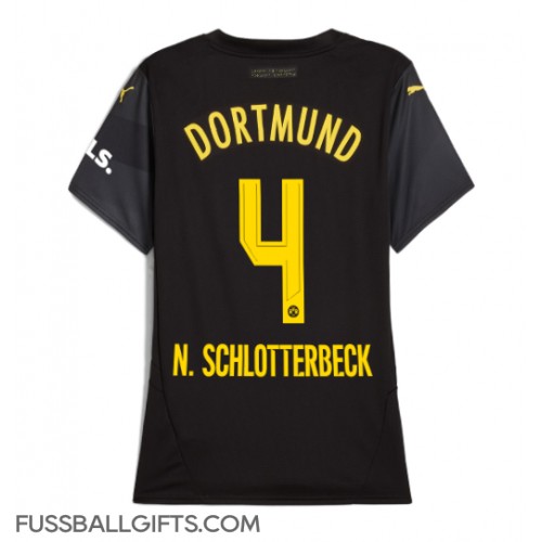 Borussia Dortmund Nico Schlotterbeck #4 Fußballbekleidung Auswärtstrikot Damen 2024-25 Kurzarm